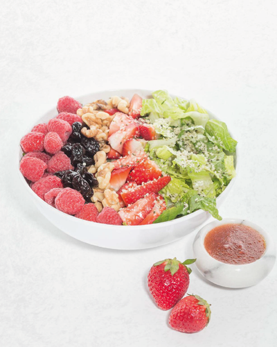 Cherry Berry Strawberry Salad with Raspberry Dressing